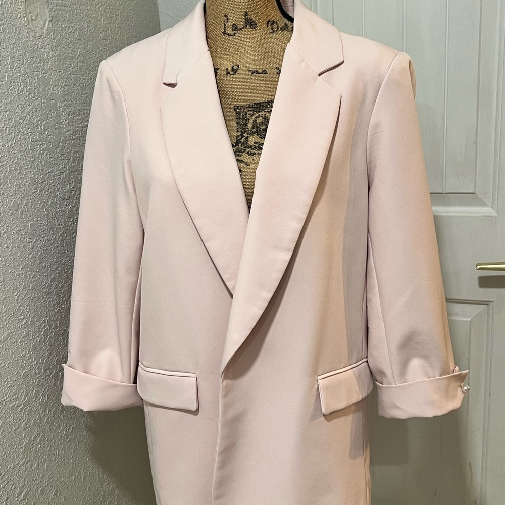Rachel Zoe Soft Pink Striped Blazer